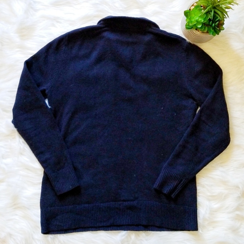 Gap Navy Blue Wool Button Down Collared Sweater - image 8